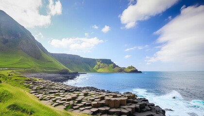 Wall Mural - illustration of beautiful view of giants causeway ireland