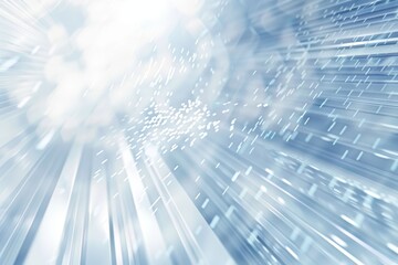 Fototapete - Futuristic abstract representation of cloud technology with a dynamic flow of data cubes, symbolizing modern digital storage, connectivity, and cloud computing, Generative AI