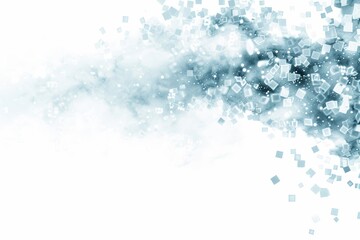 Leinwandbilder - Futuristic abstract representation of cloud technology with a dynamic flow of data cubes, symbolizing modern digital storage, connectivity, and cloud computing, Generative AI