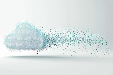 Leinwandbilder - Abstract digital representation of cloud technology with a flow of data cubes, highlighting modern connectivity, information transfer, and the future of cloud computing, Generative AI