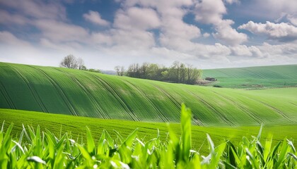 Canvas Print - fresh spring green grass