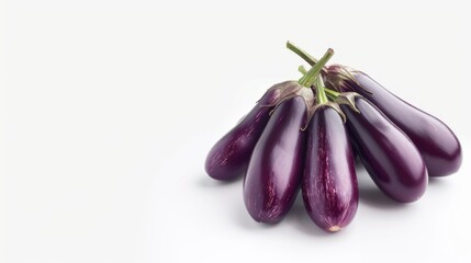 Wall Mural - Eggplant or aubergine isolated on white background with clipping path and full depth of field