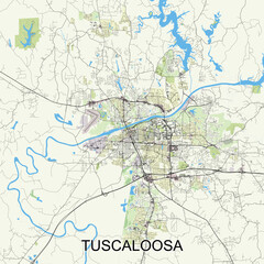 Wall Mural - Tuscaloosa, Alabama, United States map  poster art