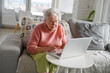 © Halfpoint - Online scams targeting seniors. Scammer sending email to elderly woman, asking for money, demanding personal, sensitive informations without verification.