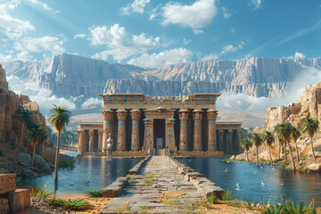 Poster - a virtual reality experience transporting users to distant lands and ancient civilizations, offering