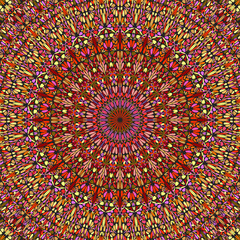 Poster - Geometrical colorful oriental circular ornament pattern background - floral abstract vector illustration