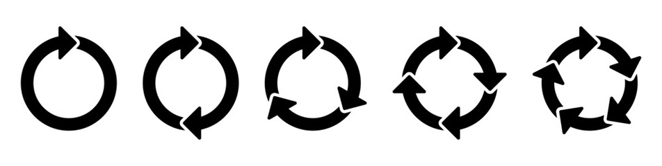 Leinwandbilder - Circle arrows icon vector diagram infographic set. Sync repeat and reload arrow icon, rotate arrow symbol, Vector illustration