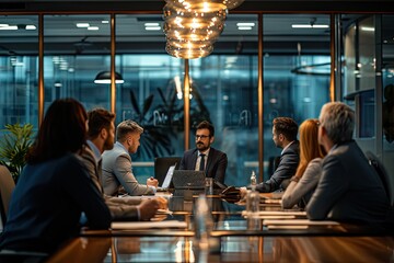 Aufkleber - Corporate business man meeting on office