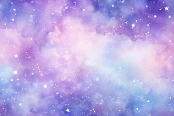 Poster - A cosmic blend of pastel watercolors resembling background, Pastel watercolor cloud background with copy text space