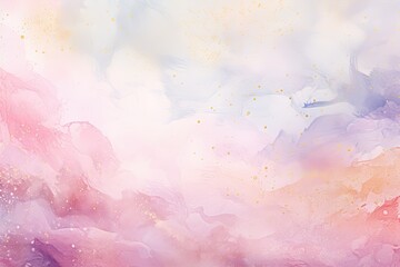 Wall Mural - a dreamscape of pastel watercolors featuring magical clouds, pastel watercolor cloud background with