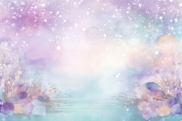 Wall Mural - a dreamscape of pastel watercolors featuring magical clouds, pastel watercolor cloud background with