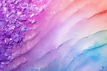 Poster - Soft pastel color background with glitter and wavy shape with blank text space, sparkle and pastel background