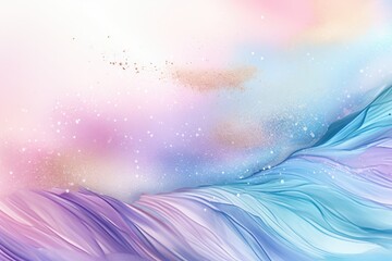 Poster - Soft pastel color background with glitter and wavy shape with blank text space, sparkle and pastel background