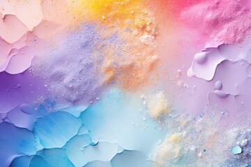 Poster - Soft pastel color background with glitter and wavy shape with blank text space, sparkle and pastel background