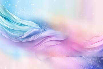 Poster - Soft pastel color background with glitter and wavy shape with blank text space, sparkle and pastel background