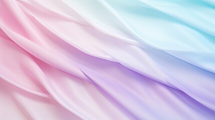 Wall Mural - Soft pastel color silk cloth wavy background, Silk cloth wavy multi soft color image