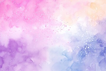 Aufkleber - Watercolor cloudy and wavy pastel background, Blank watercolor background with colorful clouds and waves