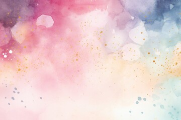 Aufkleber - Watercolor cloudy and wavy pastel background, Blank watercolor background with colorful clouds and waves