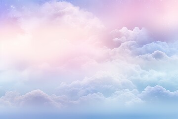 Aufkleber - Watercolor cloudy and wavy pastel background, Blank watercolor background with colorful clouds and waves