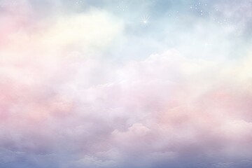 Wall Mural - Watercolor cloudy and wavy pastel background, Blank watercolor background with colorful clouds and waves