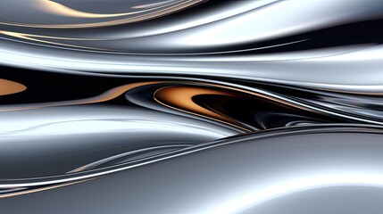 Aufkleber - silver and gold abstract wavy background design