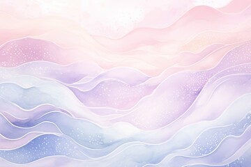Aufkleber - Watercolor cloudy and wavy pastel background, Blank watercolor background with colorful clouds and waves
