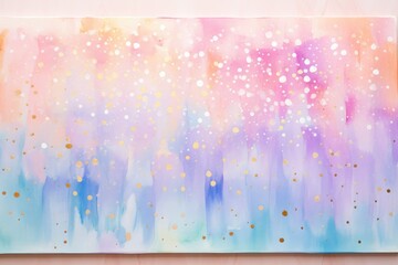 Aufkleber - Watercolor cloudy and wavy pastel background, Blank watercolor background with colorful clouds and waves