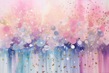 Aufkleber - Watercolor cloudy and wavy pastel background, Blank watercolor background with colorful clouds and waves