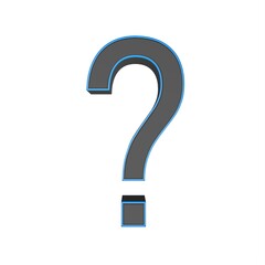 Poster - 3d question mark on a white background.