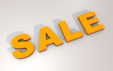 Poster - 3D text SALE on a light gray background with a shadow. Buying or selling.