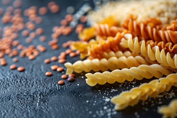 Wall Mural - Pasta pile on table close up