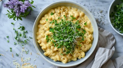 Wall Mural - Microgreen Vegan Mac and Cheese Recipe