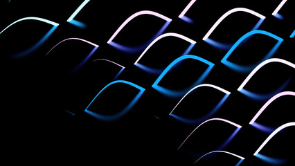 Aufkleber - Moving luminous lines with reflection in dark space. Design. Beautiful luminous lines create pattern with reflection. Lines with reflection in form of droplets move in dark space