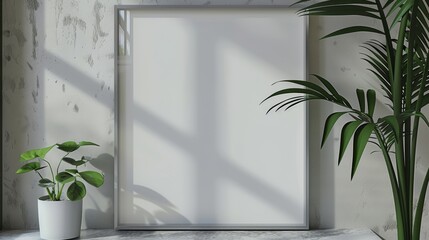 Frame mockup, in style of product mockup, close-up view. 