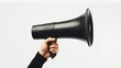 © labirint - Hand holding a black megaphone on a white background