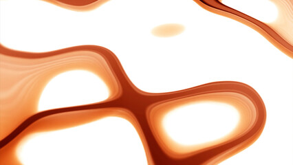 Poster - Colorful glossy liquid waves with smooth gradient abstract motion background. Design. Slowly moving blots and twisting stripes.