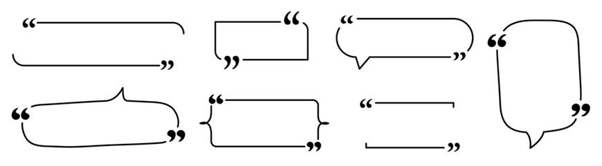 Aufkleber - elegant speech bubble collection with quotation marks