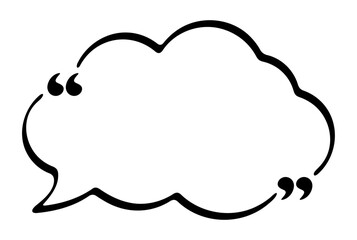 Aufkleber - cloud shaped speech bubble with quotation marks