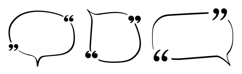 Aufkleber - minimalistic speech bubbles with quotation marks