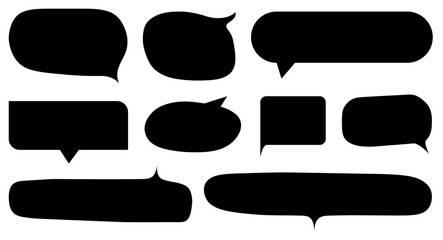 Wall Mural - Set of Black Speech Bubble Icons