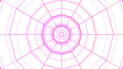 Poster - Mandala effect withs spider web. Design. Blinking and pulsating geometric shapes looking like spider web.