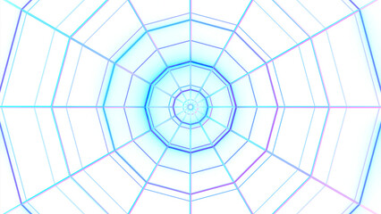 Poster - Mandala effect withs spider web. Design. Blinking and pulsating geometric shapes looking like spider web.