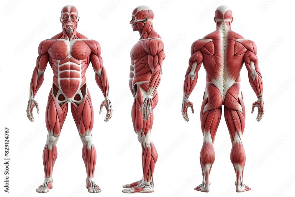 Muscular Simple Educational Muscular System Muscles Chart Isolated on Transparent ...