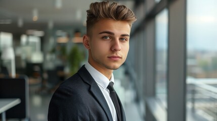 Sticker - Stylish young businessman in suit