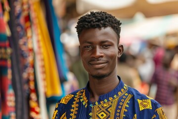 Sticker - portrait of a smiling young african man