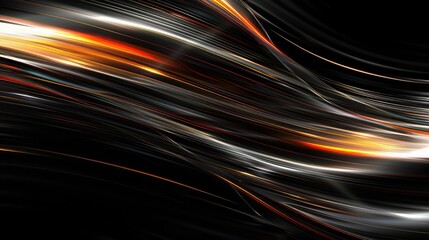 Poster - Abstract black background with layered elements and bright lighting transitions