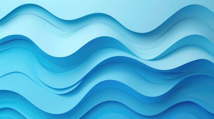 Poster - Abstract blue background with layered elements and smooth gradient transitions
