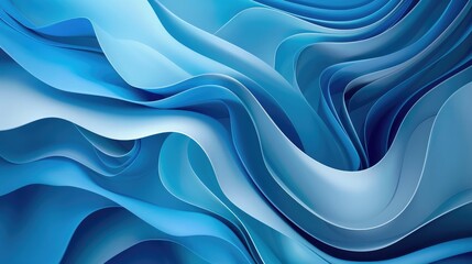 Poster - Abstract blue background with layered elements and smooth gradient transitions