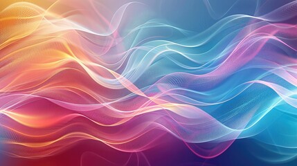 Poster - abstract colorful wave background with delicate wave patterns and vibrant light accents