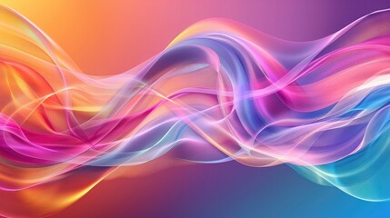Poster - Abstract colorful wave background with layered wave elements and dynamic gradient effects
